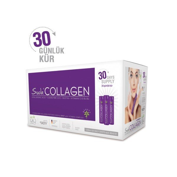 Suda Collagen - 40 ml 30 Adet Aylık Paket Erik Aromalı